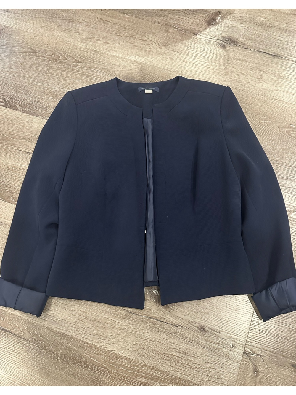 Tommy Hilfiger Navy Women's Blazer - Minimal Open Front Jacket
